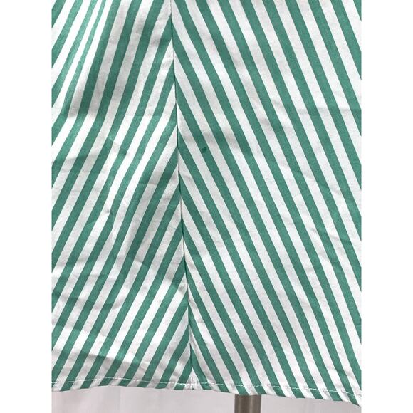 BCBGeneration Tie Shoulder Green And White Stripe Ruffle Dress 6 - Picture 13 of 16